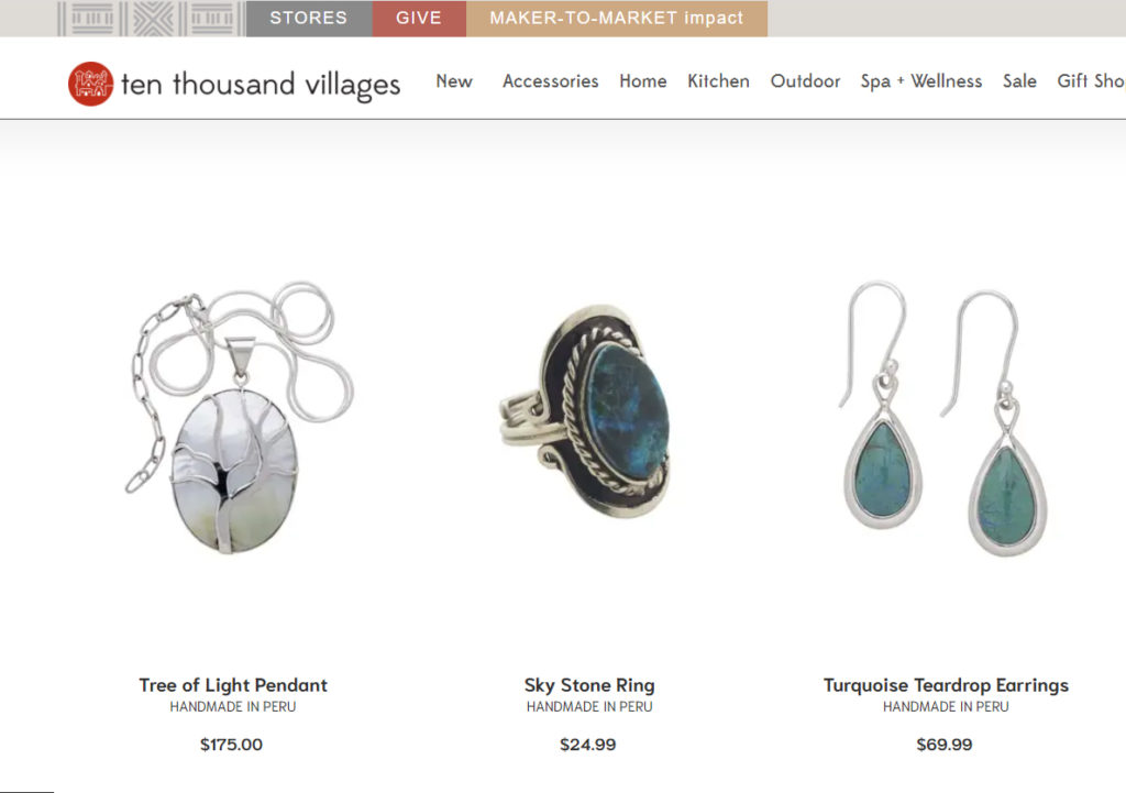 ten thousand villages - ethical jewelry